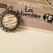  Marius and Cosette from Les Miserables by Victor Hugo Antiqued Bronze Book Page Necklace