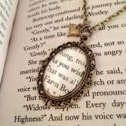  The Princess Bride As You Wish Antiqued Bronze Book Page Necklace