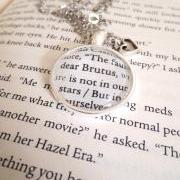 The Fault in Our Stars Dear Brutus John Green Shakespeare Quote Silver Plated Book Page Necklace