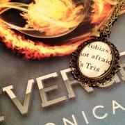 Tobias and Tris Veronica Roth Divergent Antiqued Bronze Book Page Necklace