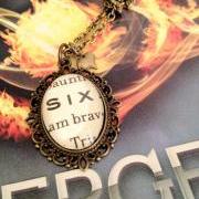  Six Beatrice Prior Antiqued Bronze Book Page Necklace from Veronica Roth's Divergent