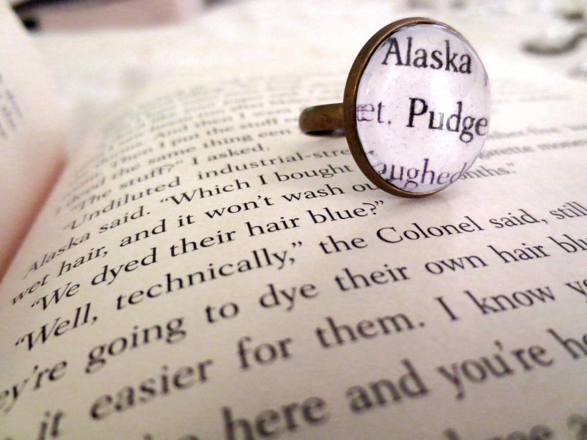 Looking For Alaska Alaska And Pudge Antiqued Bronze Adjustable Book Page Ring